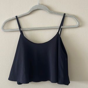 Zara Navy Blue Cropped Spaghetti Strap Tank